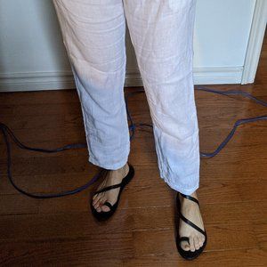 White 100% Linen Pants